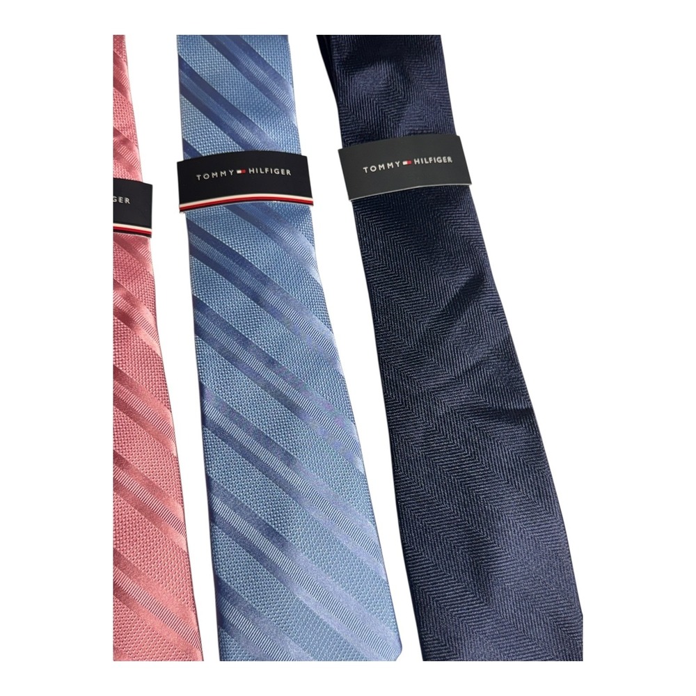 Tommy Hilfigher Tie Lot of 3 Mens Designer Neck Ties Business Office Classic - Picture 5 of 5